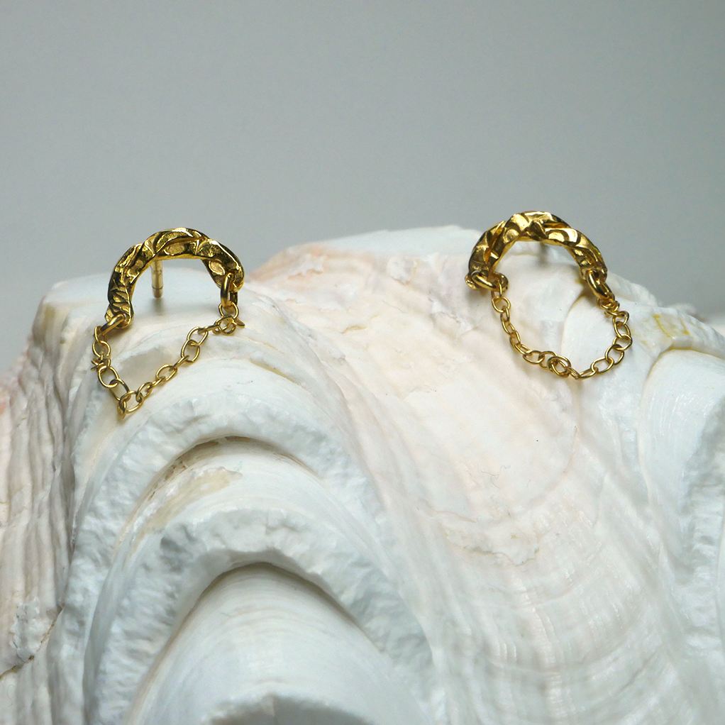 Gold Vermeil Woven Crescent Chain