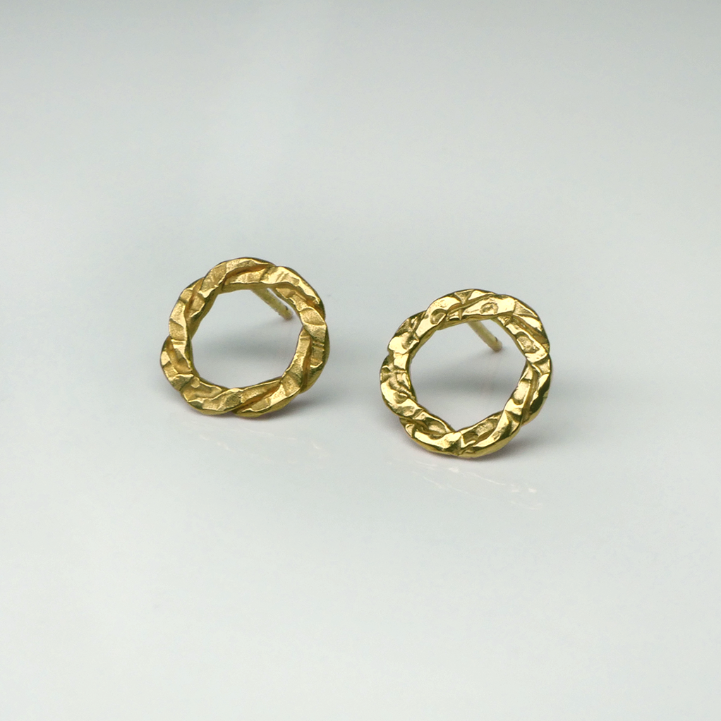 Gold Vermeil Woven Loop Stud