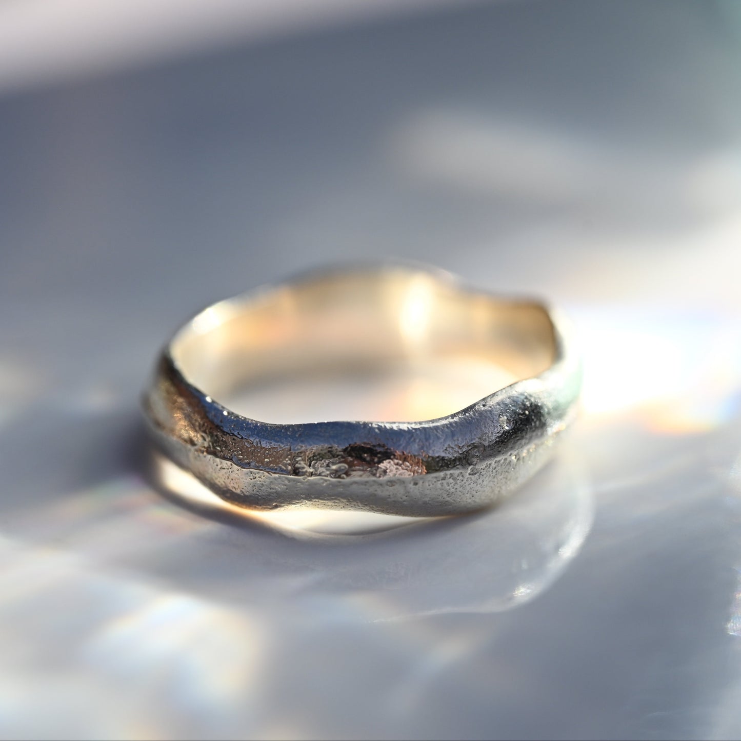 Silver Molten Sand Cast Ring