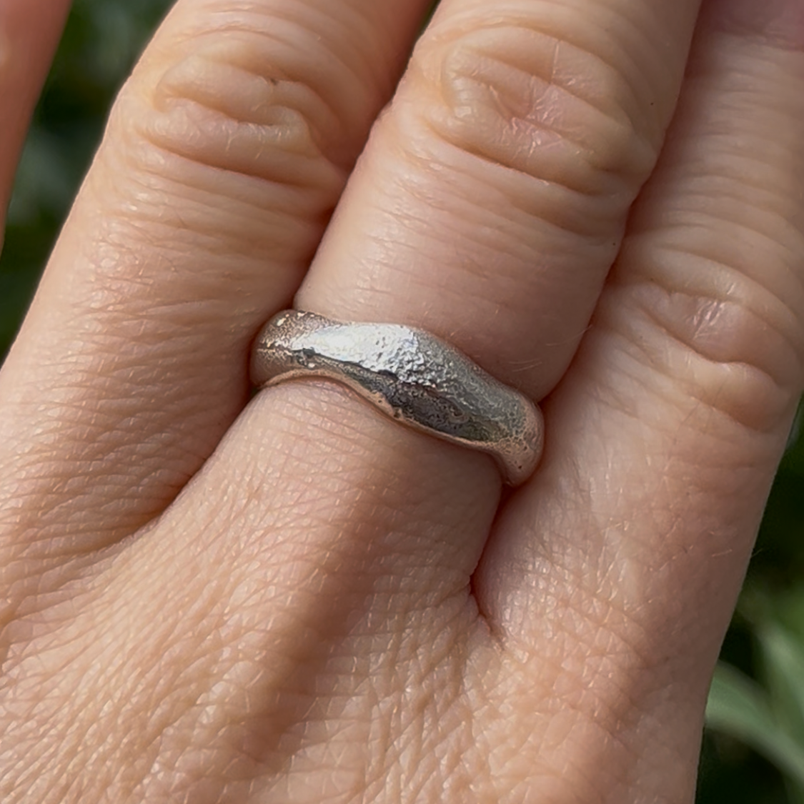 Silver Molten Sand Cast Ring
