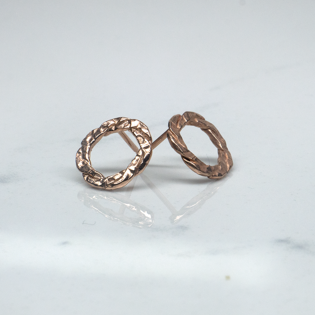 Rose Gold Woven Loop Stud